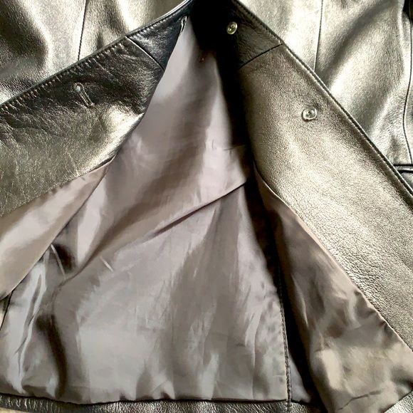 JONES NY leather metallic over black blazer. - Picture 7 of 12